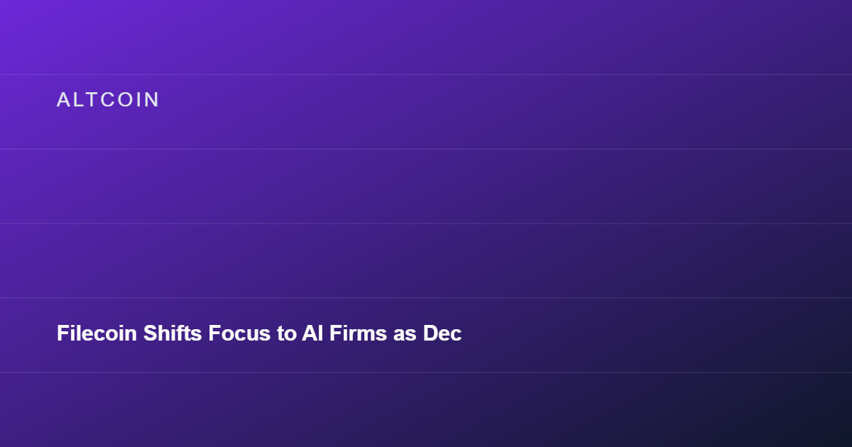 Filecoin Shifts Focus to AI Firms as Decentralized Storage Demand Grows