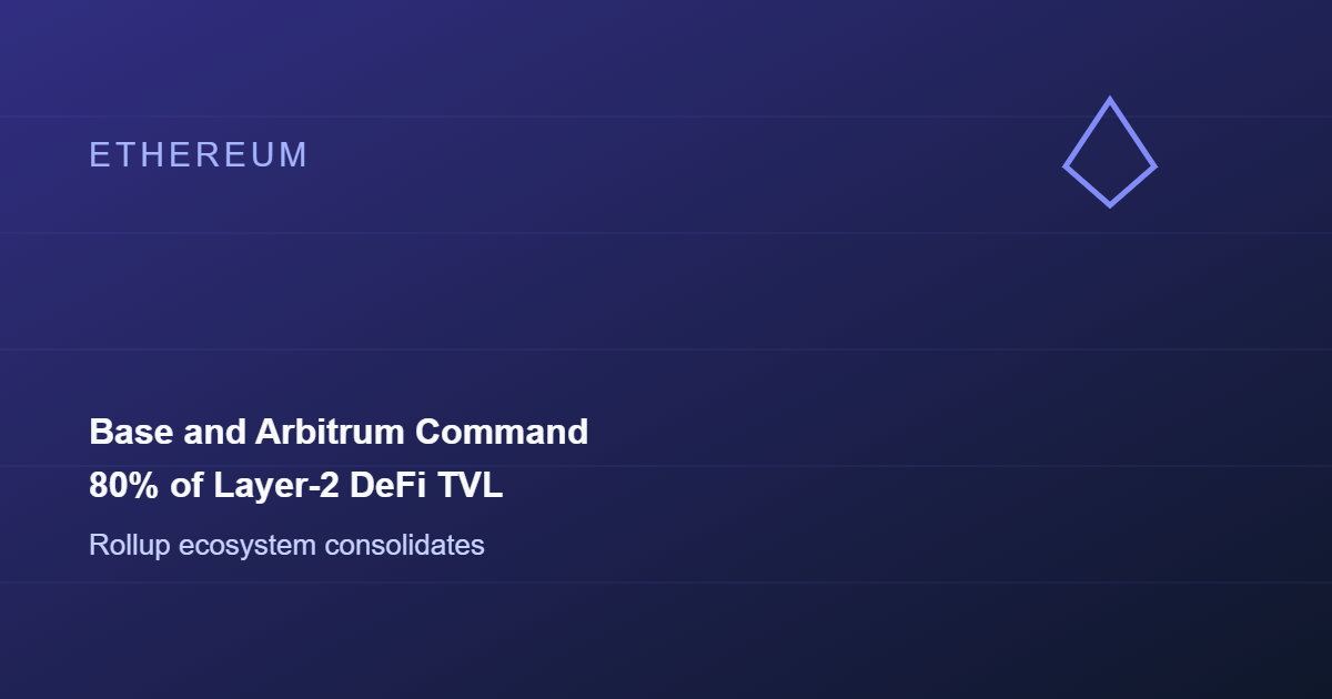 Base and Arbitrum Now Command Over 80% of Ethereum's Layer-2 DeFi TVL