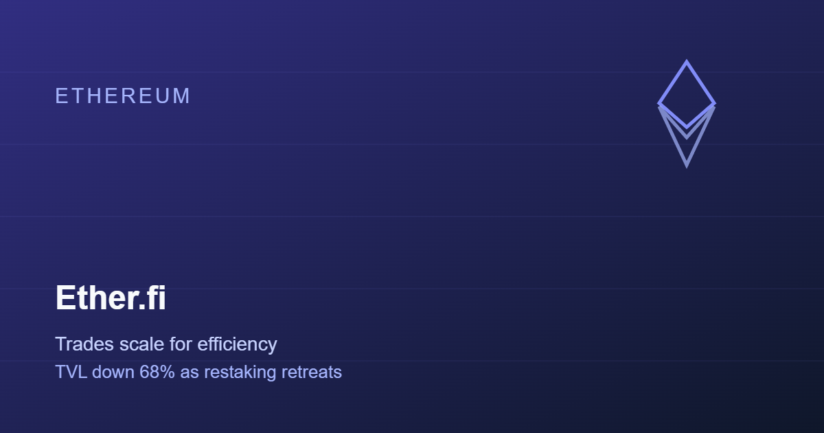 Ether.fi Trades Scale for Efficiency as Restaking Demand Retreats