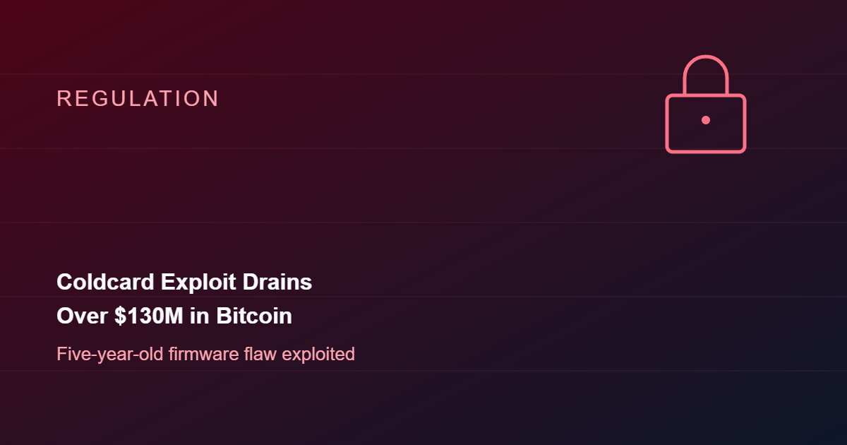 Coldcard Hardware Wallet Exploit Drains Over $130 Million in Bitcoin