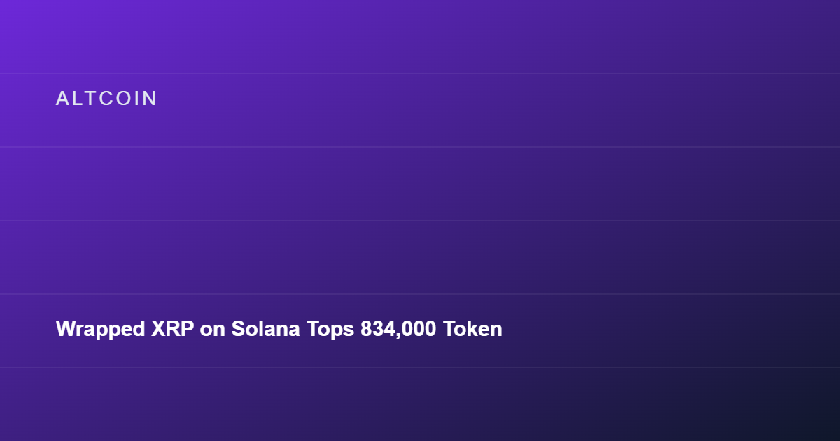 Wrapped XRP on Solana Tops 834,000 Tokens as Cross-Chain DeFi Expands