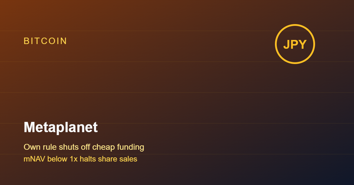 Metaplanet's Own Rule Has Cut Off Its Cheapest Source of Funding