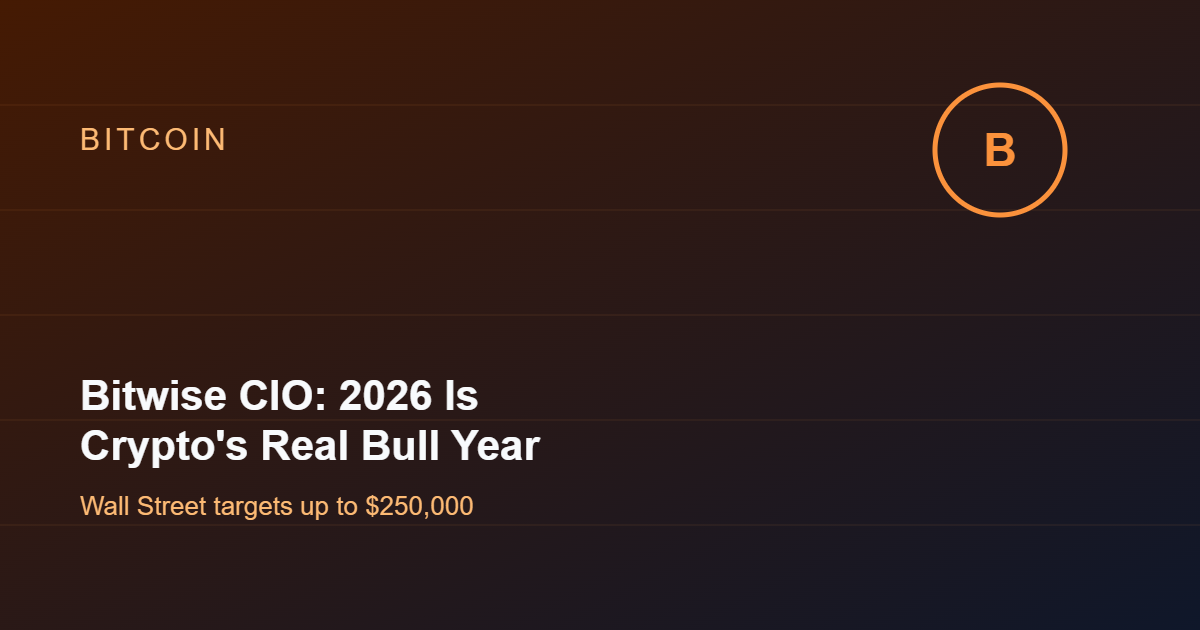 Bitwise CIO Matt Hougan: 2026 Will Be Crypto's Real Bull Year
