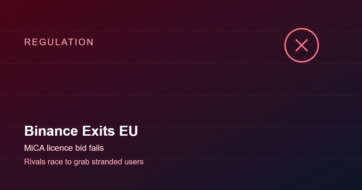 Binance's Failed EU Licence Bid Hands Rivals an Opening to Poach Its Users