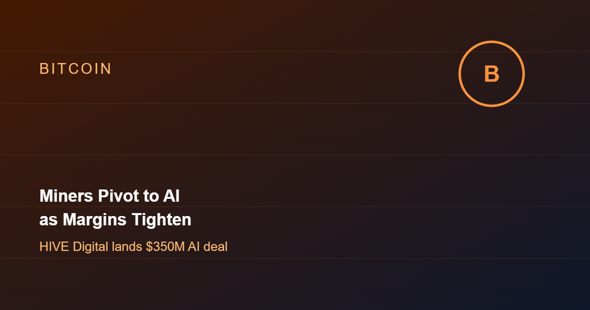 Bitcoin Miners Pivot to AI Compute as Mining Margins Tighten