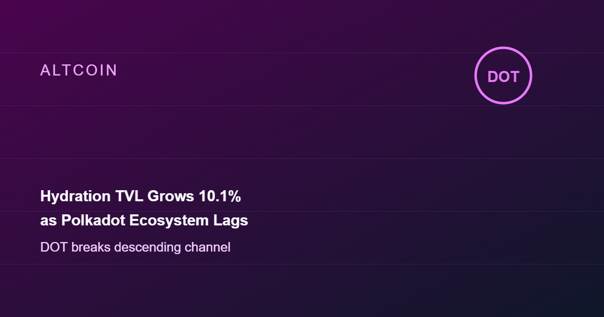 Polkadot's Hydration Posts 10.1% Monthly TVL Growth, Bucking Ecosystem Slump