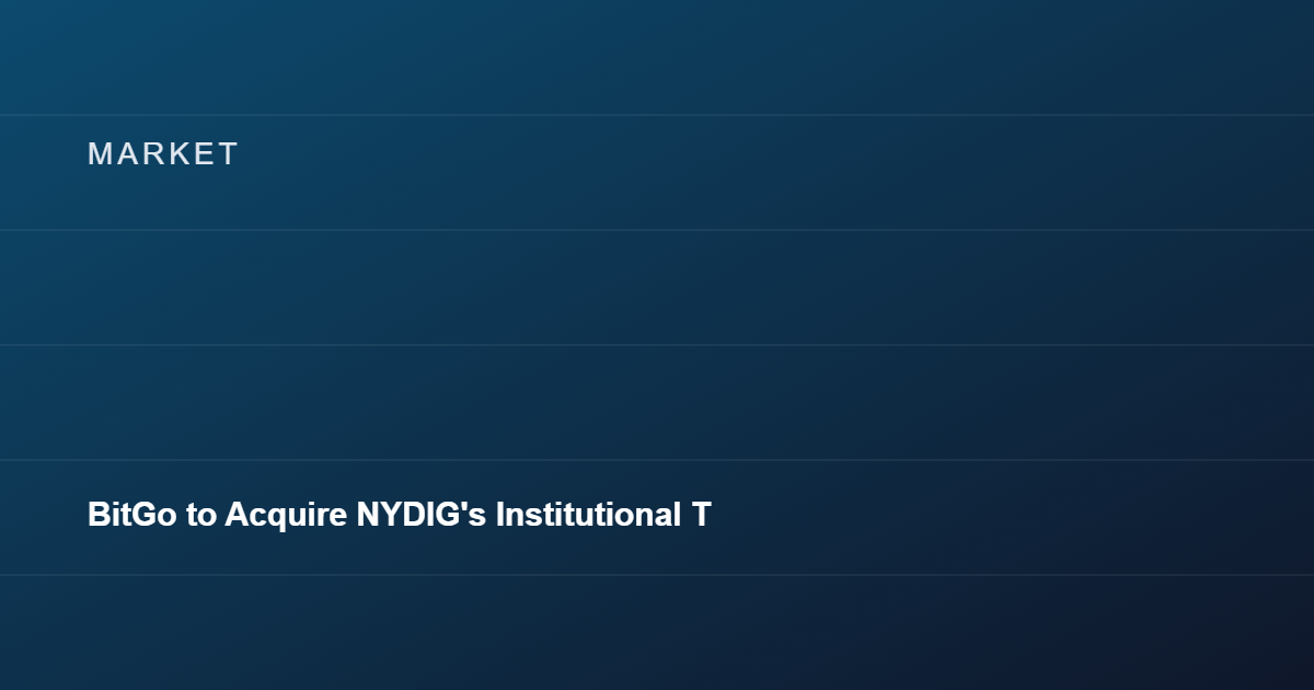 BitGo to Acquire NYDIG's Institutional Trading Business