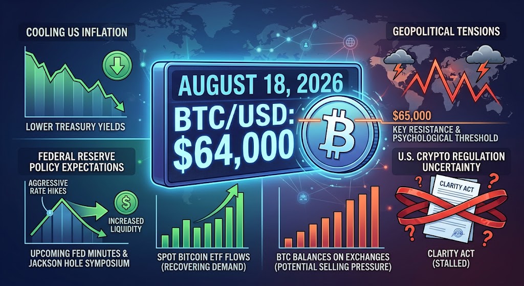 Bitcoin Holds Above $64,000 as Investors Watch Fed and ETF Flows