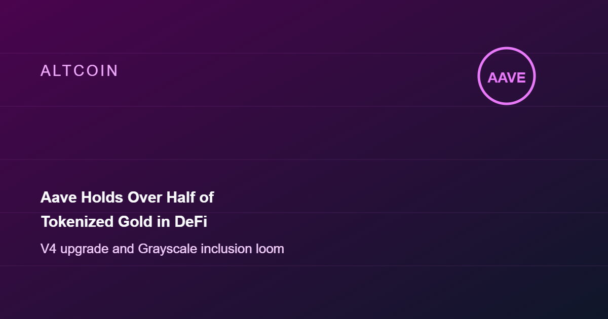 Aave V3 Now Holds Over Half of All Tokenized Gold Deposited in DeFi