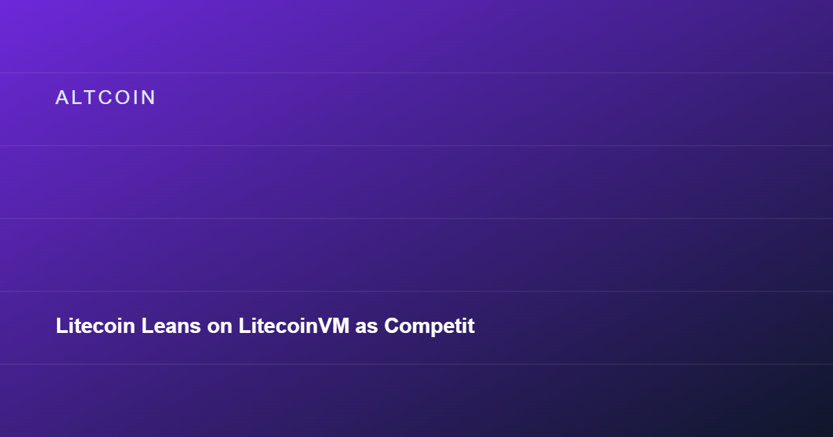 Litecoin Leans on LitecoinVM as Competition From Smart Contract Chains Grows