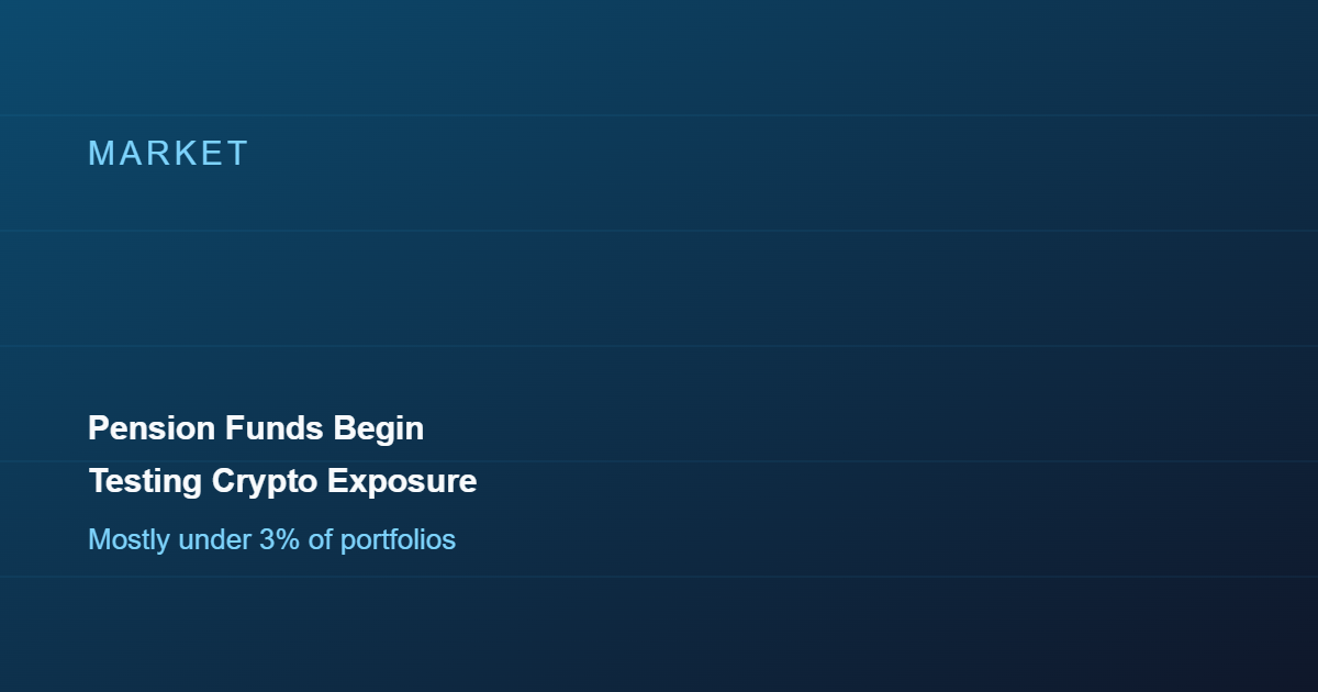 Pension Funds Begin Testing Crypto Exposure, Mostly Under 3% of Portfolios